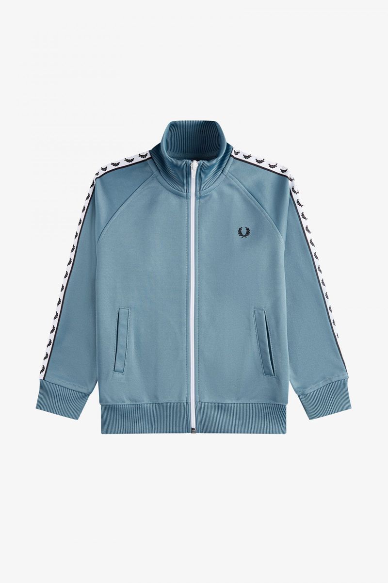 Kids' Fred Perry Taped Track Jackets Grey Blue | 3962078-VL