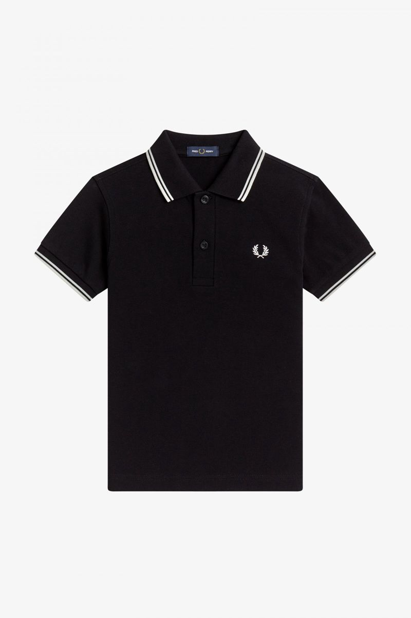 Kids' Fred Perry Twin Tipped Shirts Black | 9345628-JY