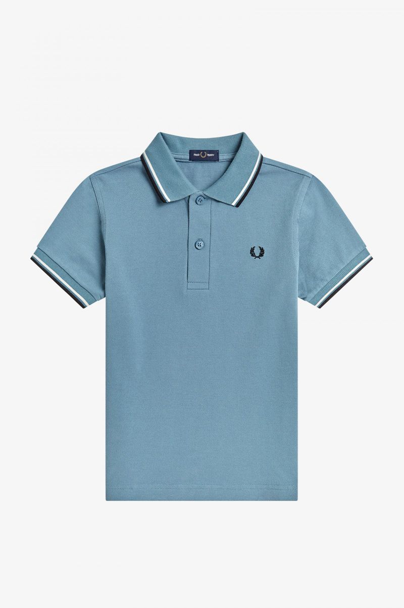 Kids' Fred Perry Twin Tipped Shirts Grey Blue | 0562473-OU