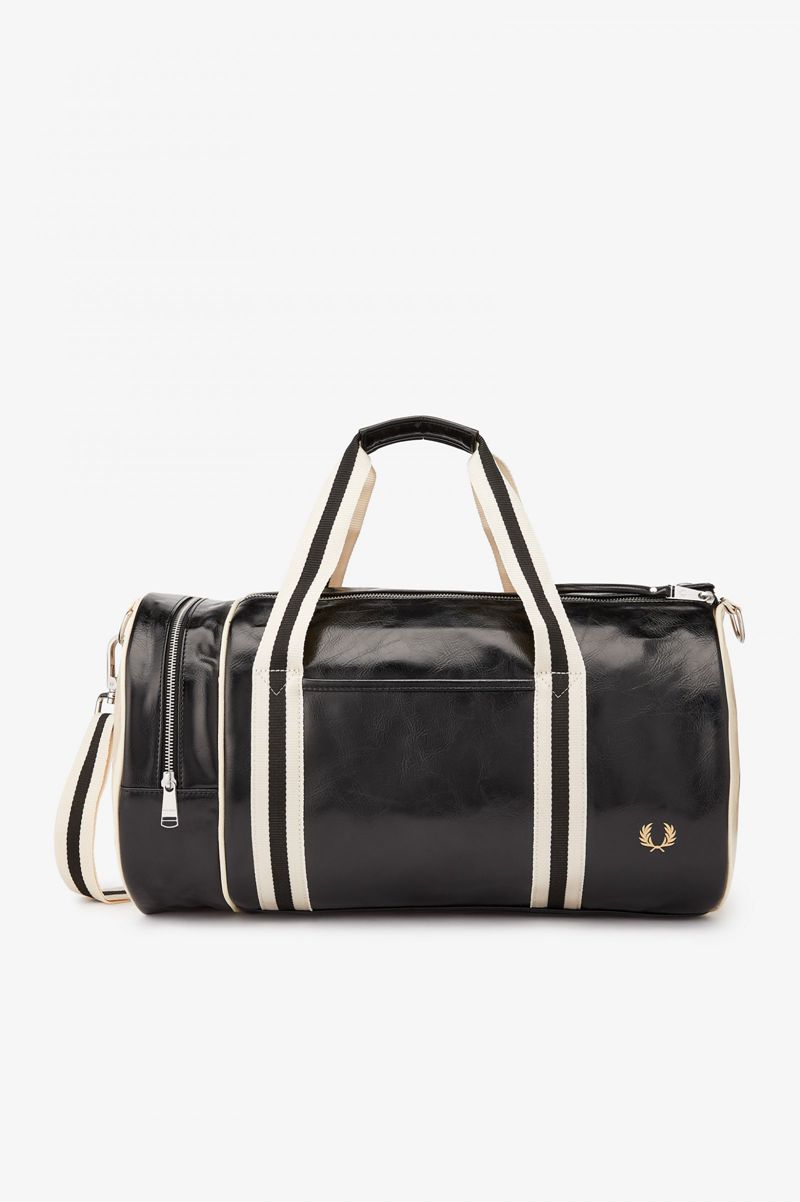 Men's Fred Perry Classic Barrel Bags Black | 2091734-LP