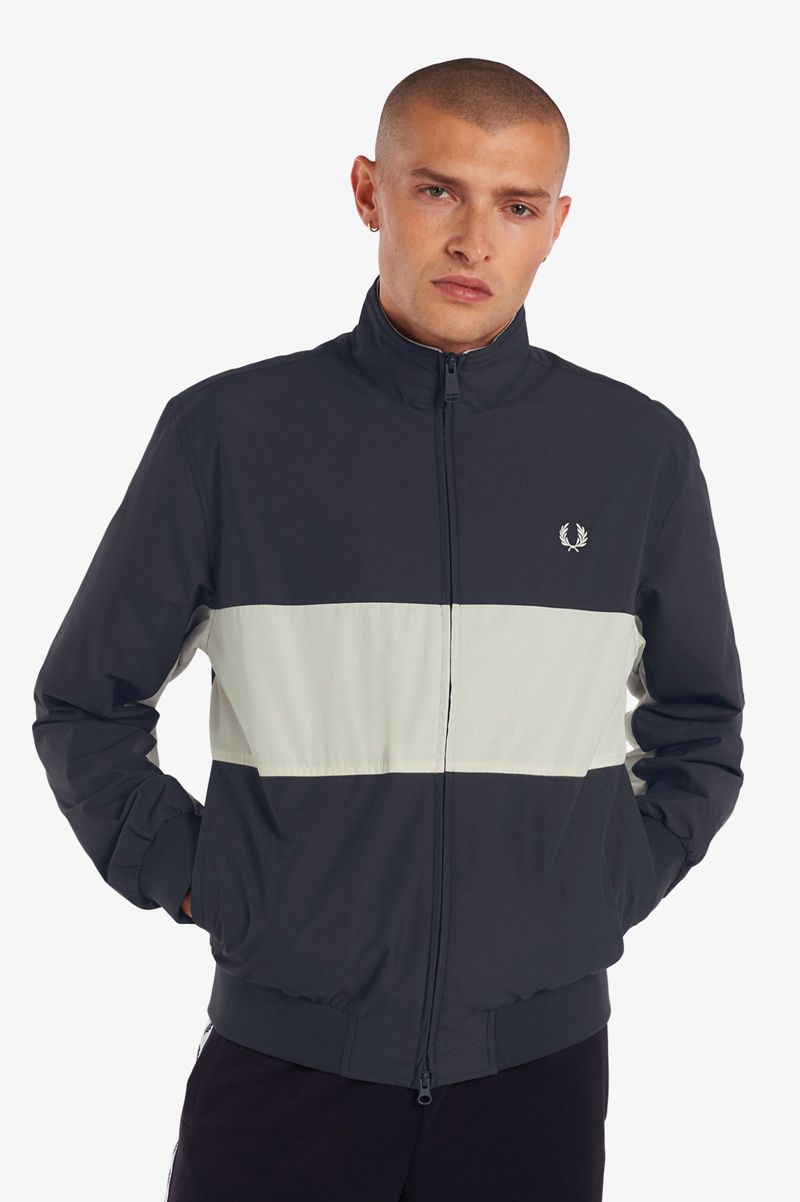 Men's Fred Perry Colour Block Brentham Jackets Deep Grey | 4870239-CE