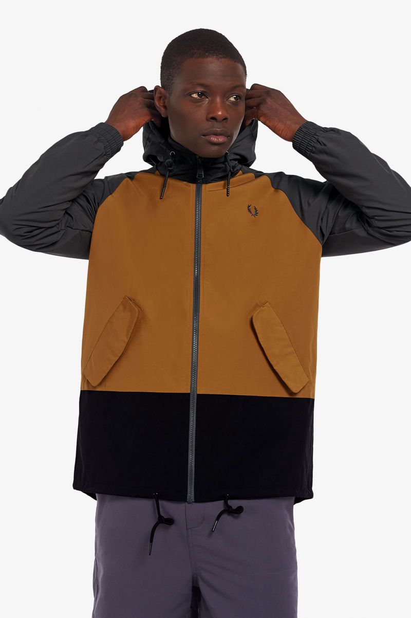 Men's Fred Perry Colour Block Sailing Jackets Black | 5168203-DZ