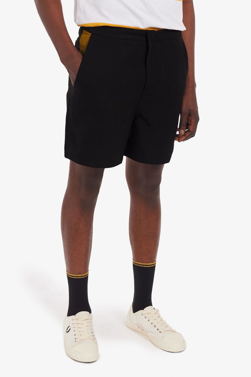 Men's Fred Perry Contrast Panel Swim Shorts Black | 5963148-GC