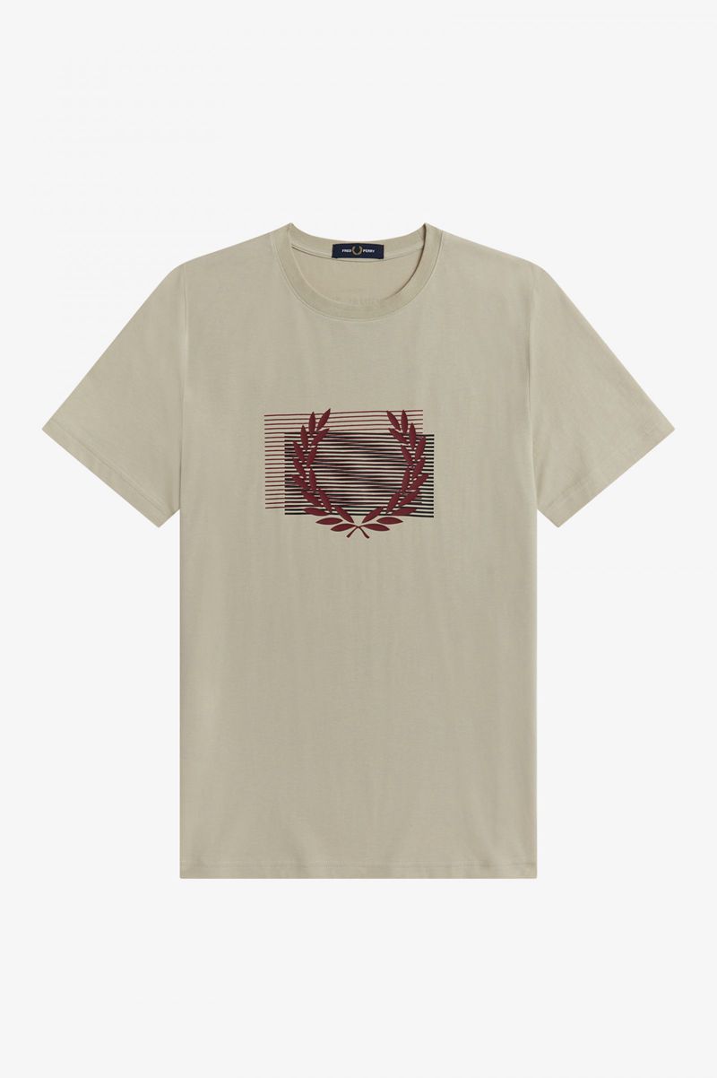 Men's Fred Perry Glitch Graphic T-Shirts White | 5769814-UF