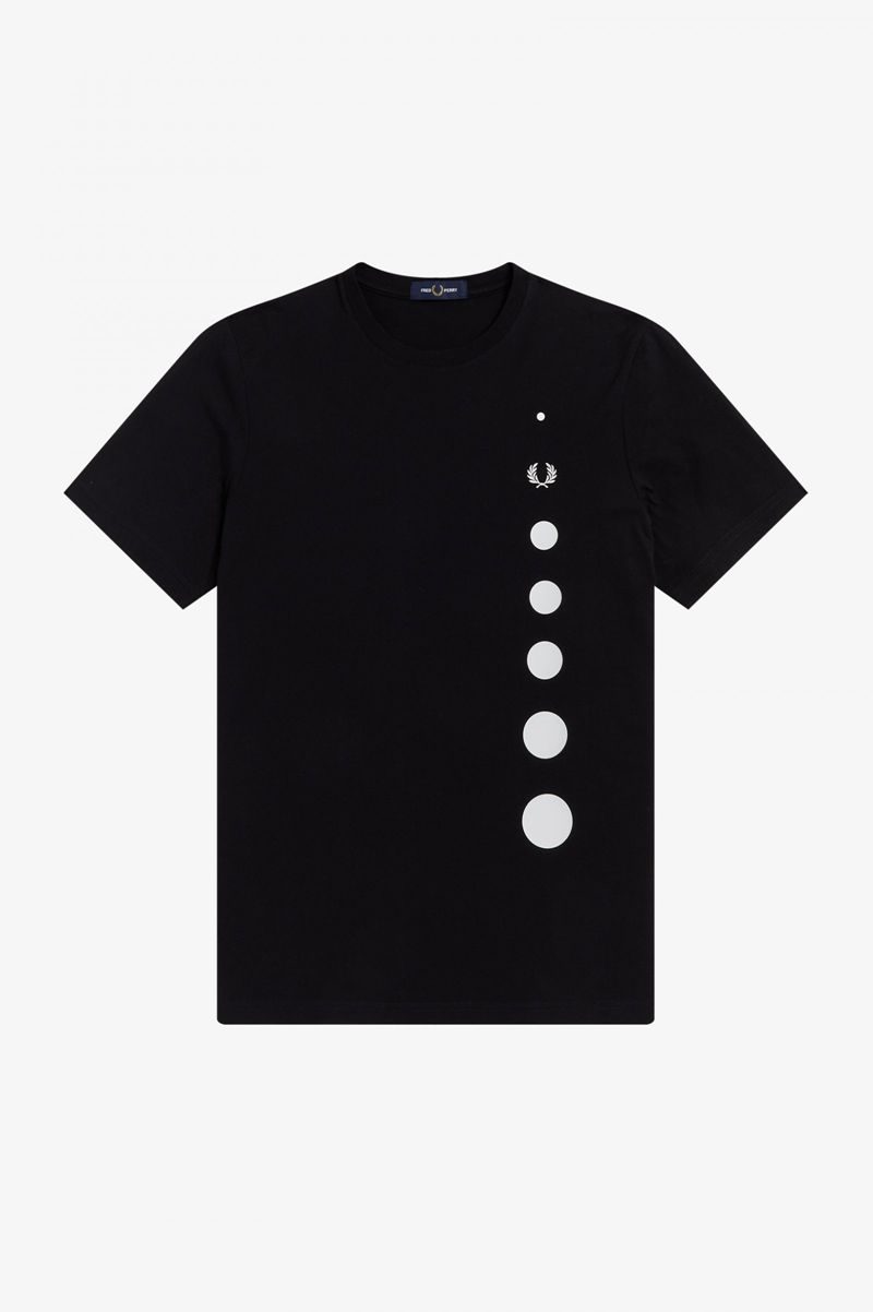 Men's Fred Perry Gradient Dot T-Shirts Black | 9832761-GX