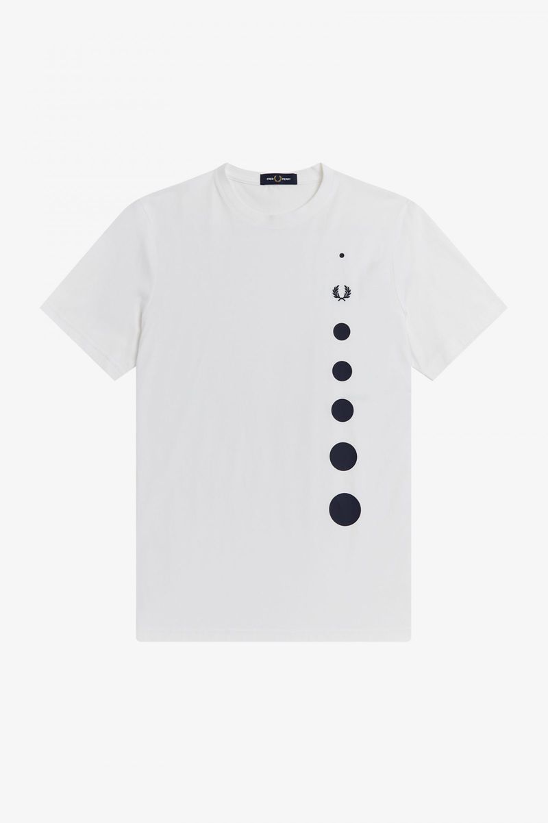 Men's Fred Perry Gradient Dot T-Shirts White | 5719286-WF