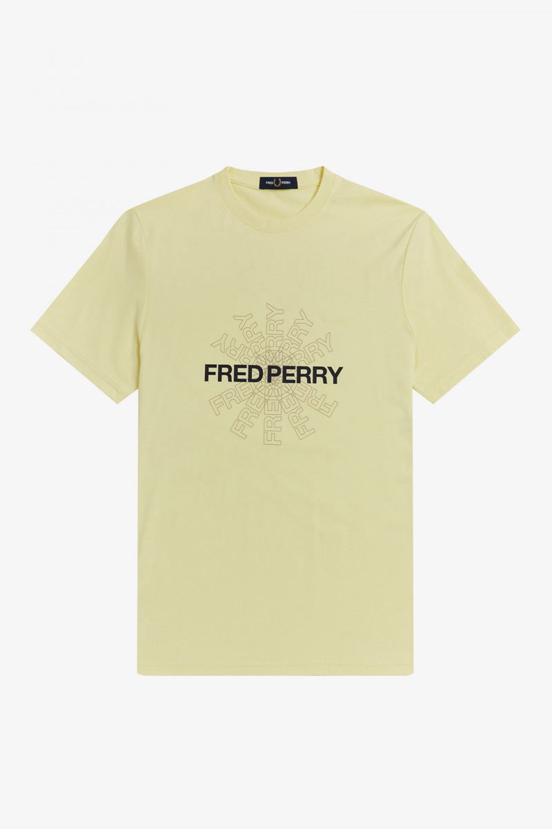 Men's Fred Perry Graphic T-Shirts Green | 2041389-EM