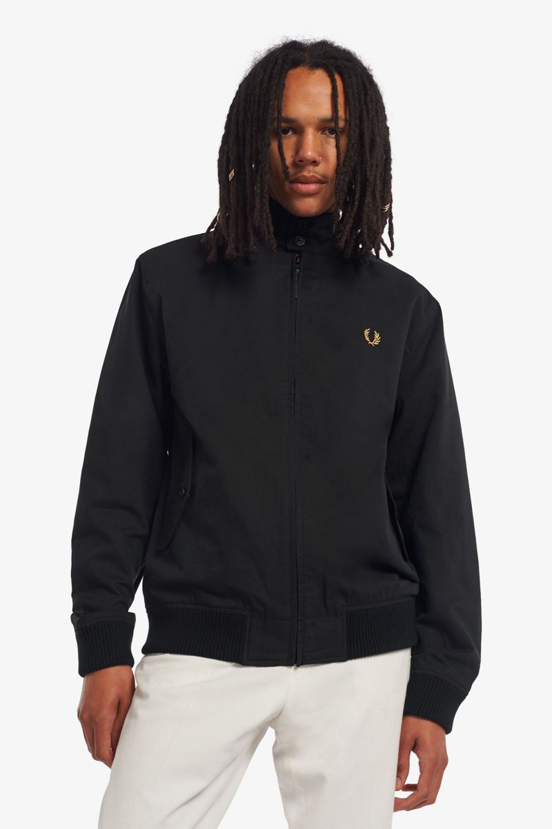 Men's Fred Perry Harrington Jackets Black | 0945827-TU