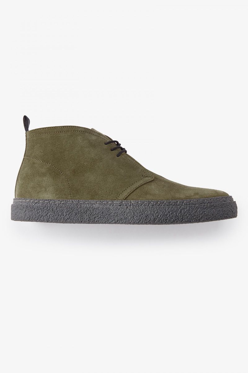 Men's Fred Perry Hawley Shoes Olive | 7631809-QY