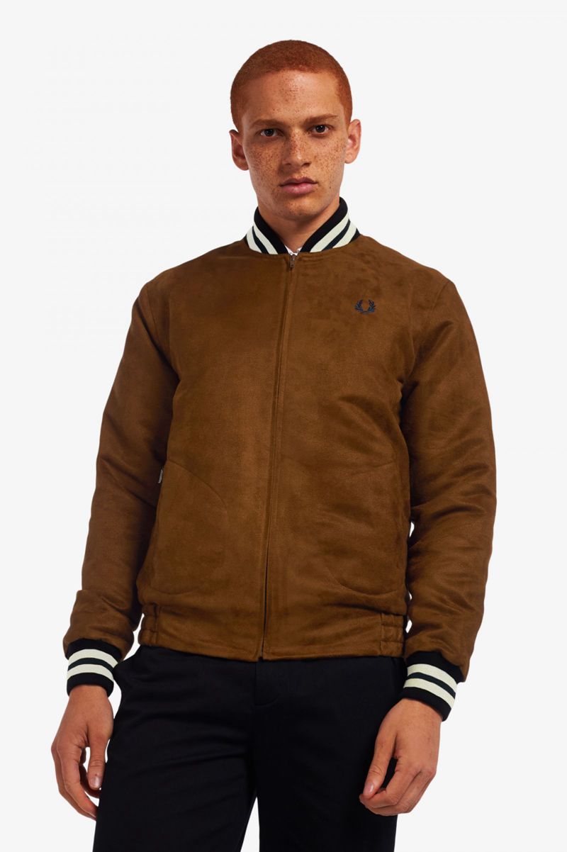 Men's Fred Perry J2848 Jackets Dark Brown | 9816027-QM