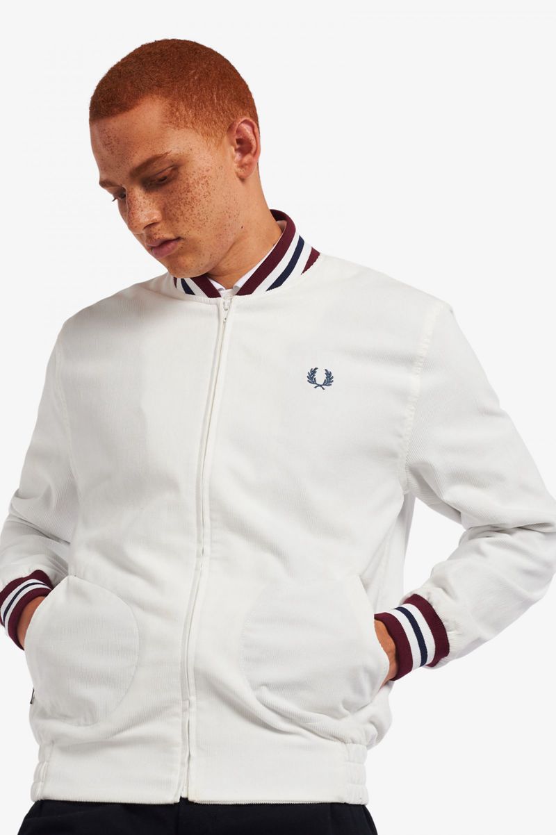 Men's Fred Perry J2849 Jackets White | 6147098-MF