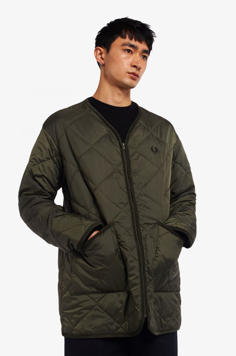 Men's Fred Perry J2852 Jackets Olive Green | 3520861-WN