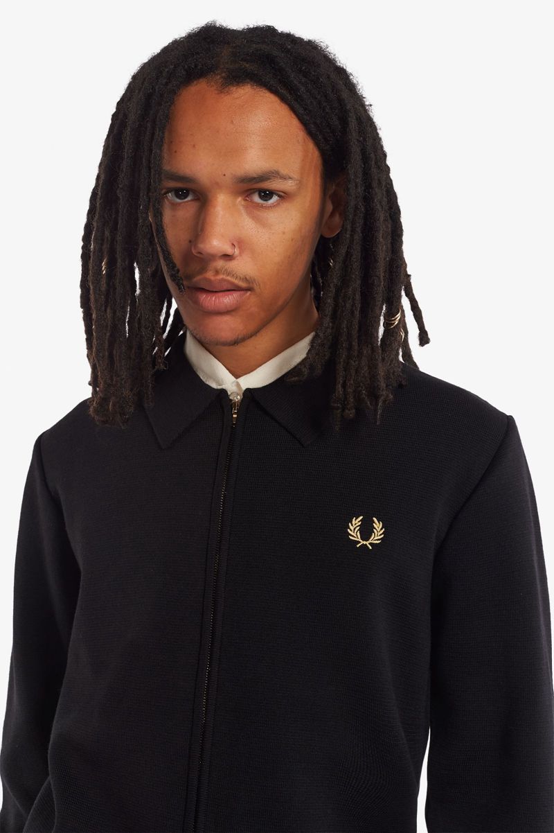 Men's Fred Perry K3809 Knitwear Black | 1256809-JH