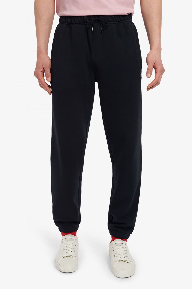 Men's Fred Perry Loopback Sweat Pants Black | 0954876-WH