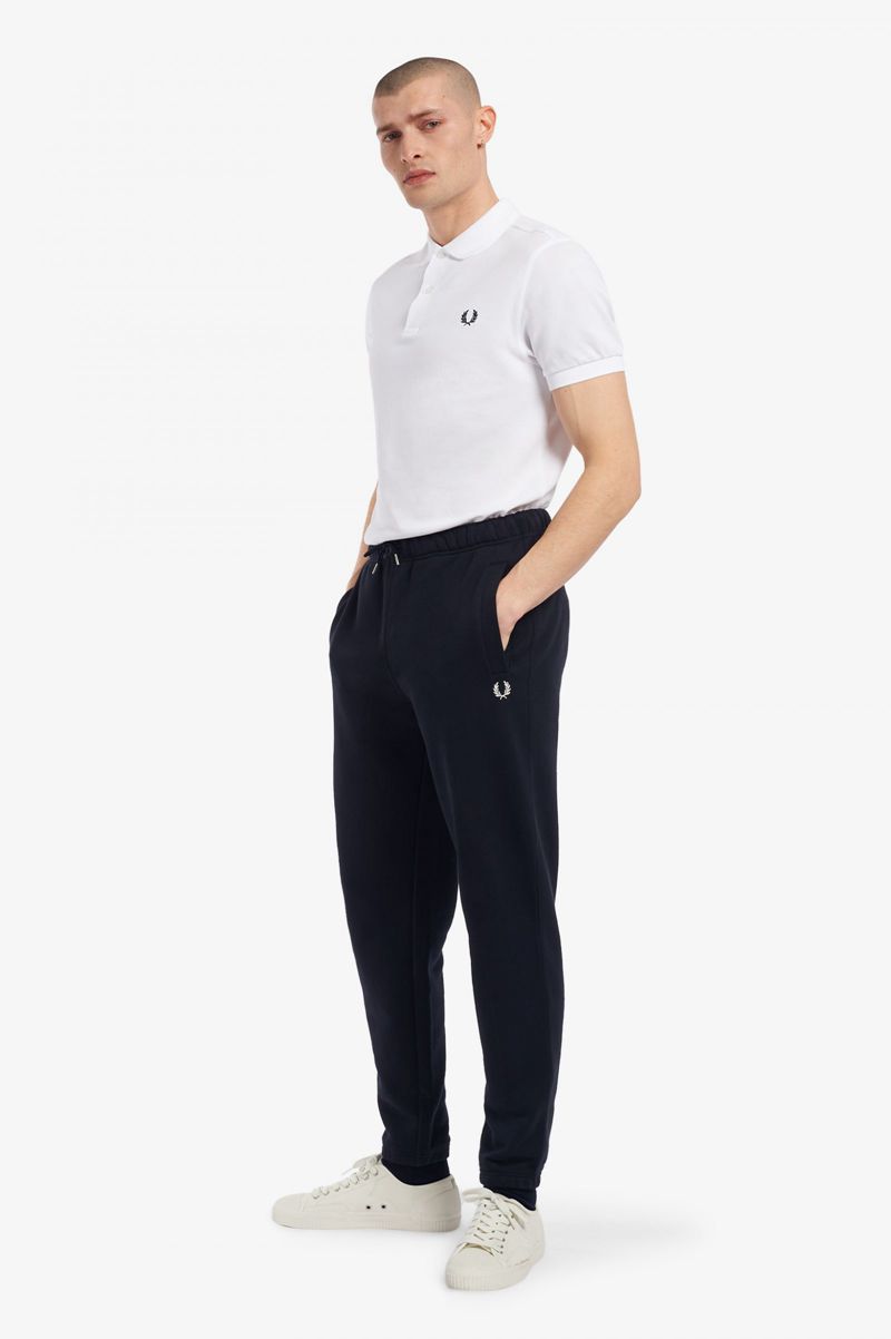 Men's Fred Perry Loopback Sweat Pants Navy | 4051896-EB