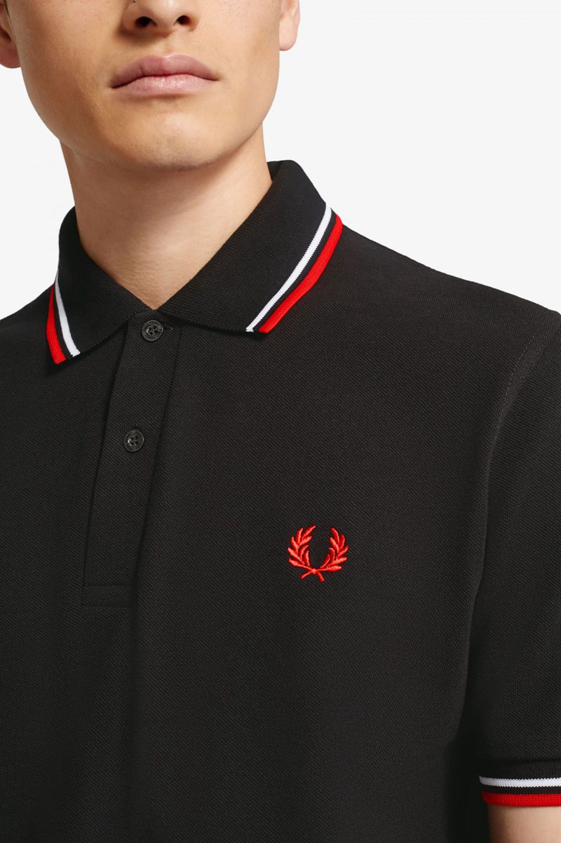 Men's Fred Perry M12 Polo Shirts Black | 1480265-SZ