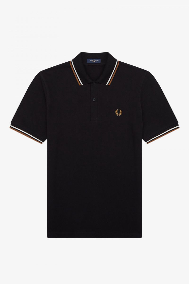 Men's Fred Perry M12 Polo Shirts Black | 6012394-WK