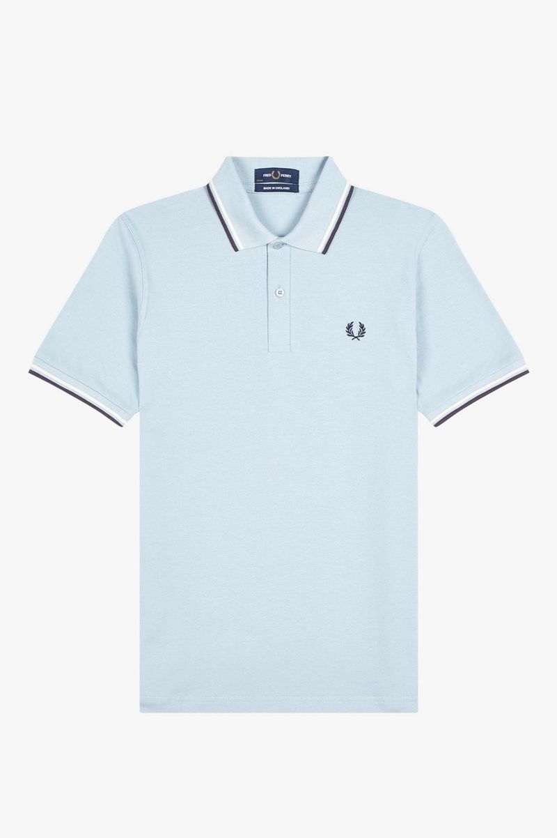 Men's Fred Perry M12 Polo Shirts Blue | 1920654-RN