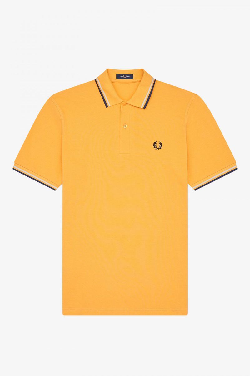 Men's Fred Perry M12 Polo Shirts Gold | 3981472-WY