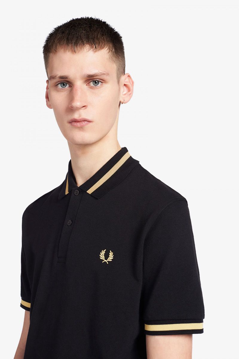 Men's Fred Perry M2 Polo Shirts Black | 1702863-RP