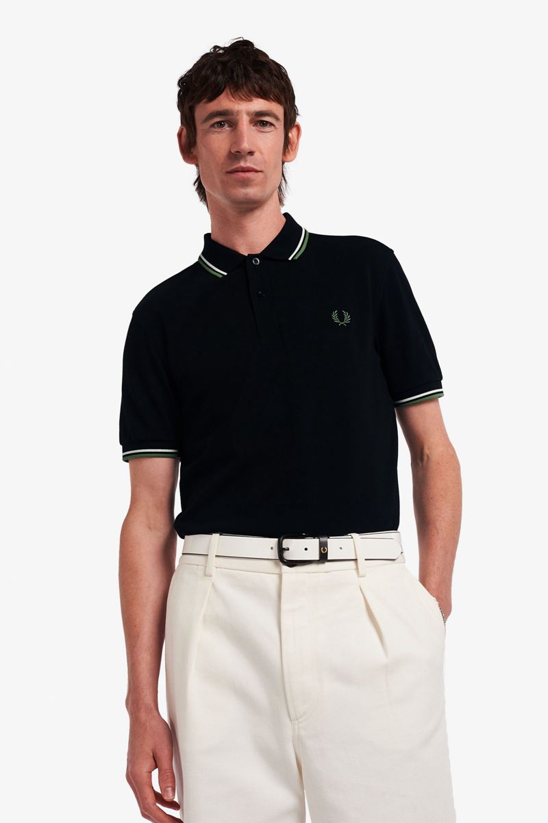 Men's Fred Perry M3600 Polo Shirts Black | 1467503-VY