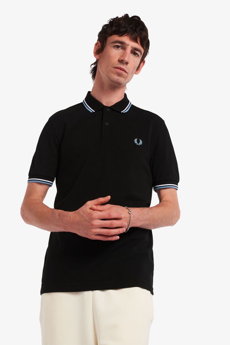 Men's Fred Perry M3600 Polo Shirts Black | 6251790-VA