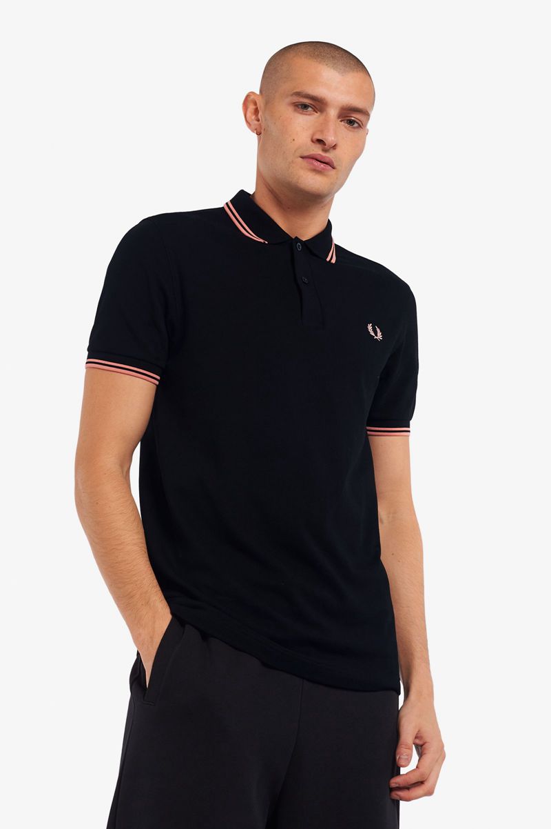 Men's Fred Perry M3600 Polo Shirts Black | 6738150-WH