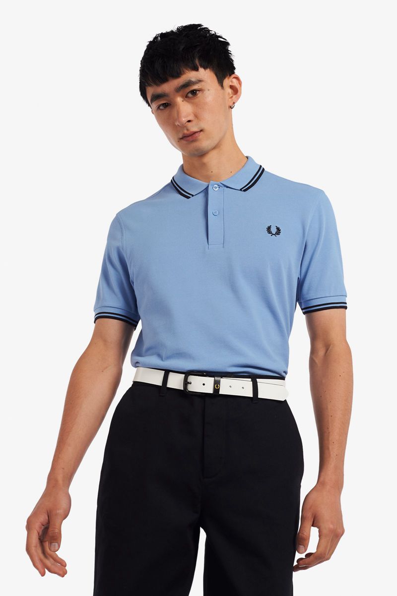 Men's Fred Perry M3600 Polo Shirts Blue | 2850376-UM