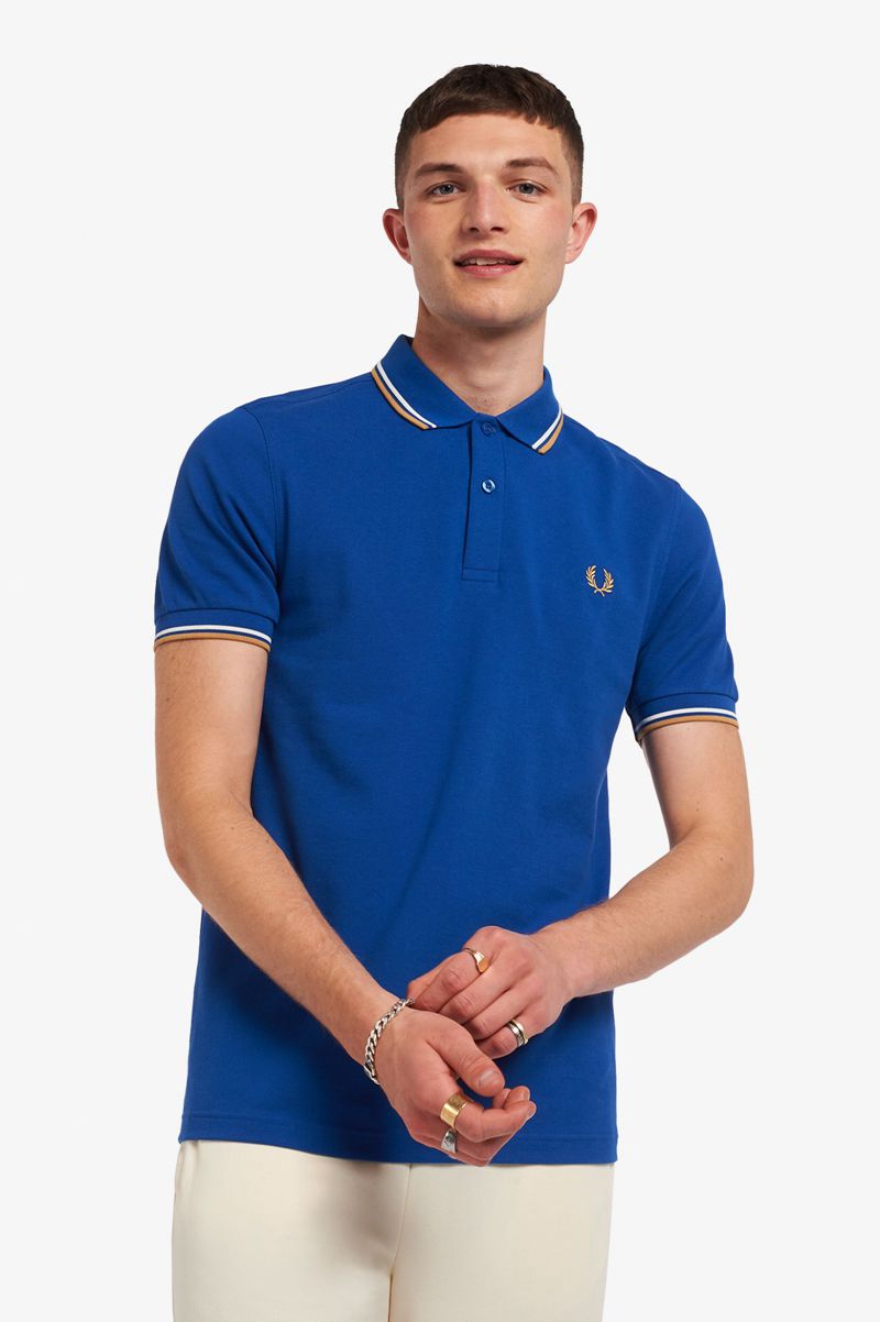 Men's Fred Perry M3600 Polo Shirts Blue | 4825109-DH