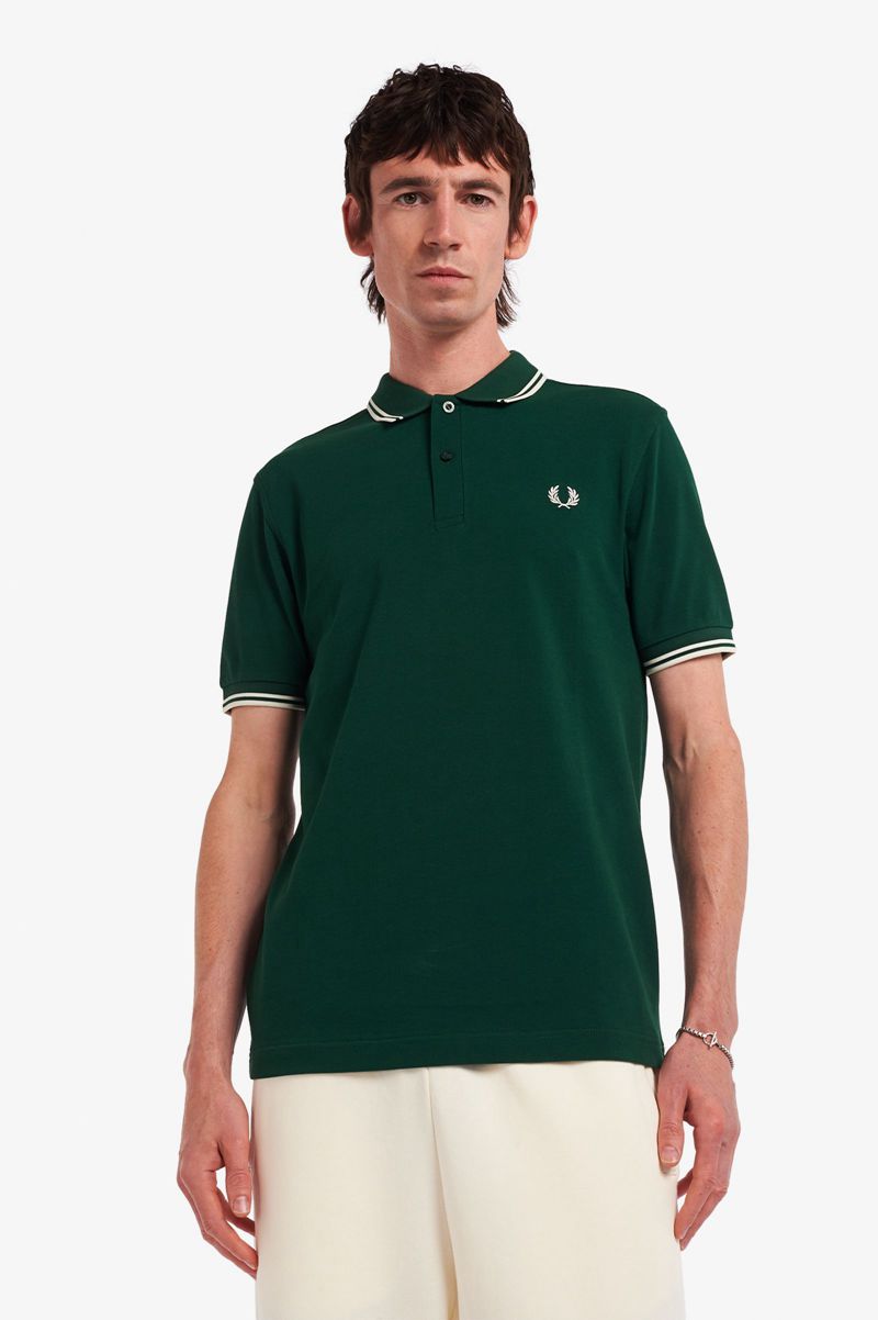 Men's Fred Perry M3600 Polo Shirts Dark Green | 5182367-FL