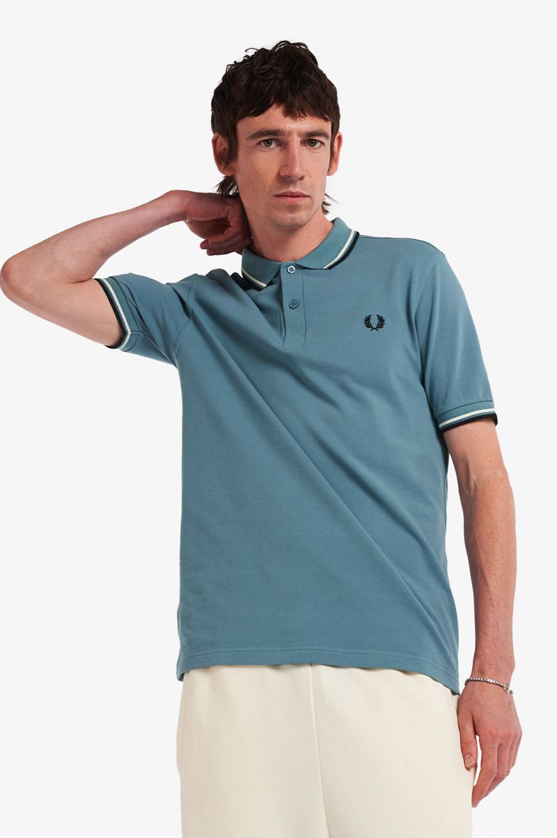 Men's Fred Perry M3600 Polo Shirts Grey Blue | 3672108-PV