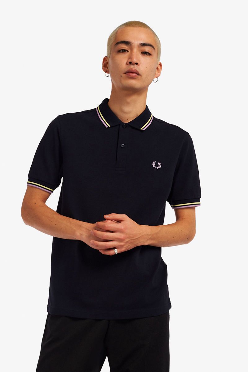 Men's Fred Perry M3600 Polo Shirts Navy | 4082915-PV