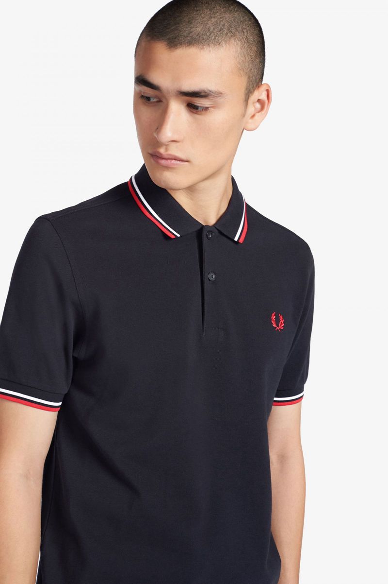 Men's Fred Perry M3600 Polo Shirts Navy | 9487120-NK