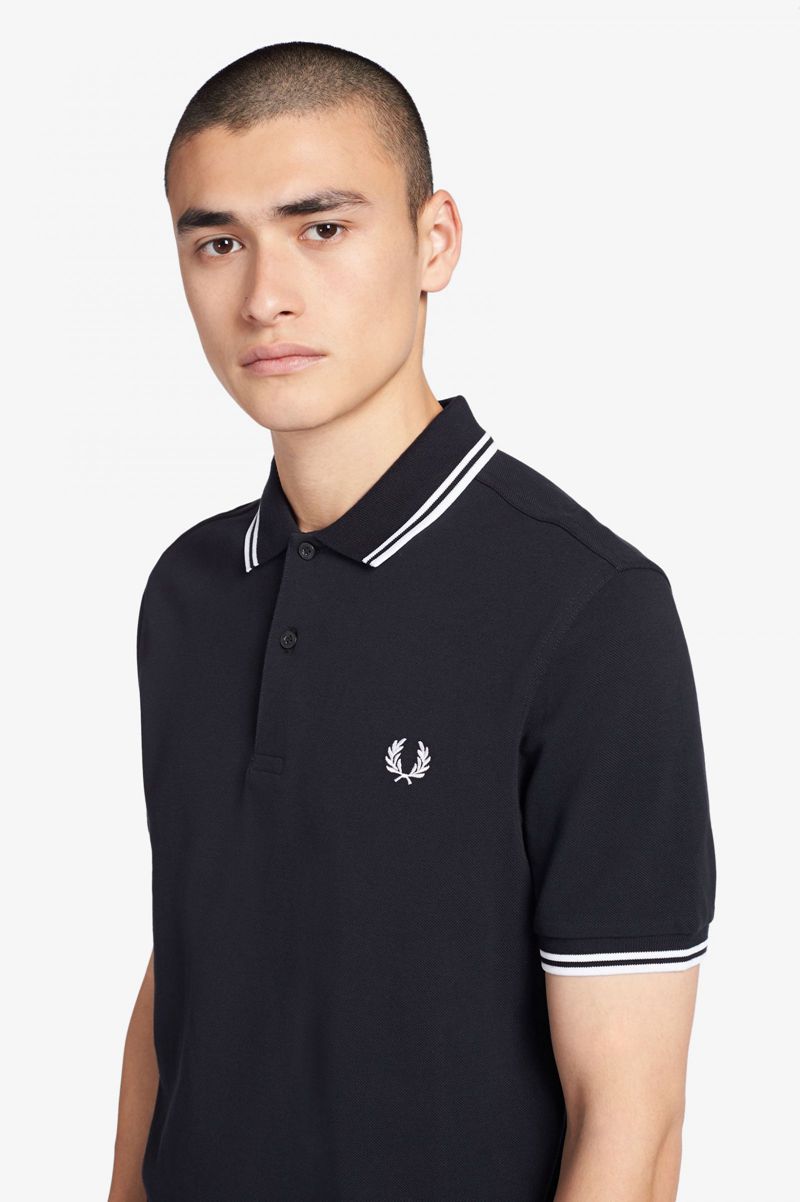 Men's Fred Perry M3600 Polo Shirts Navy | 9861205-IJ