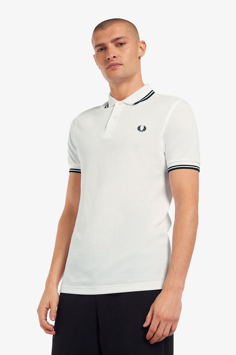 Men's Fred Perry M3600 Polo Shirts White | 1983246-MD