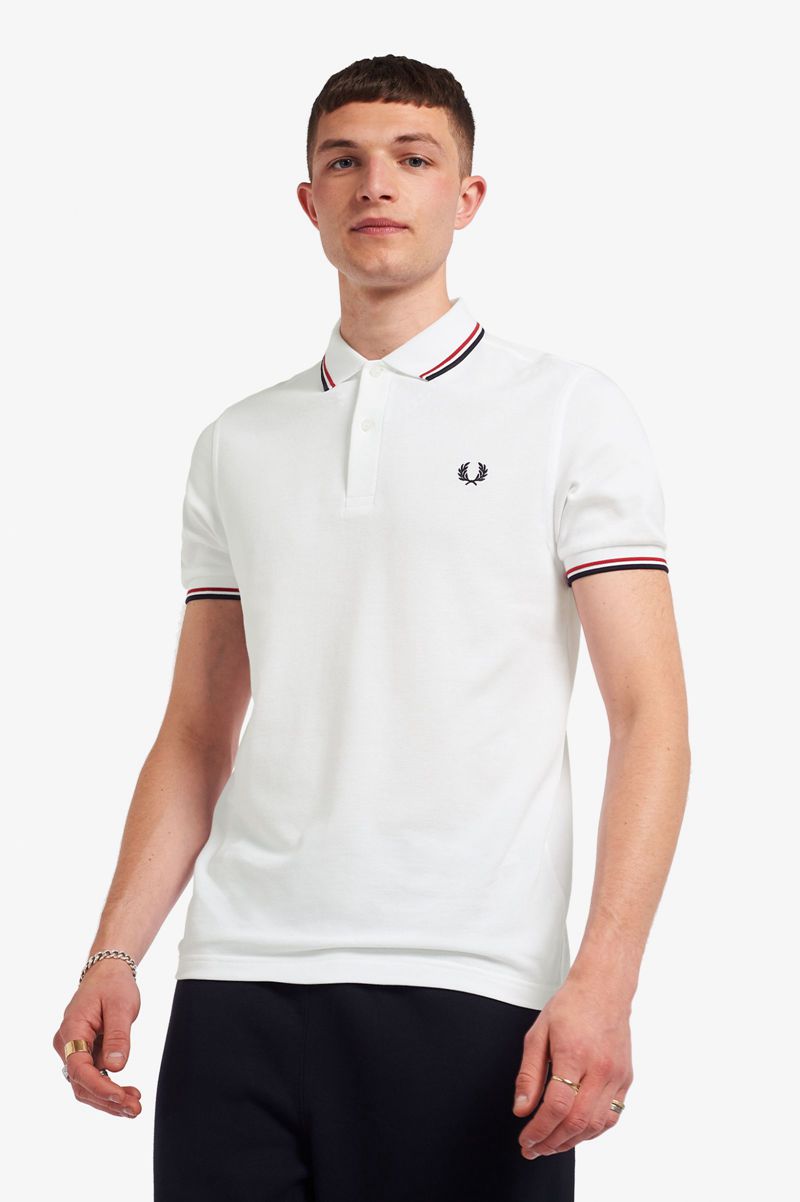 Men's Fred Perry M3600 Polo Shirts White | 3826140-HS