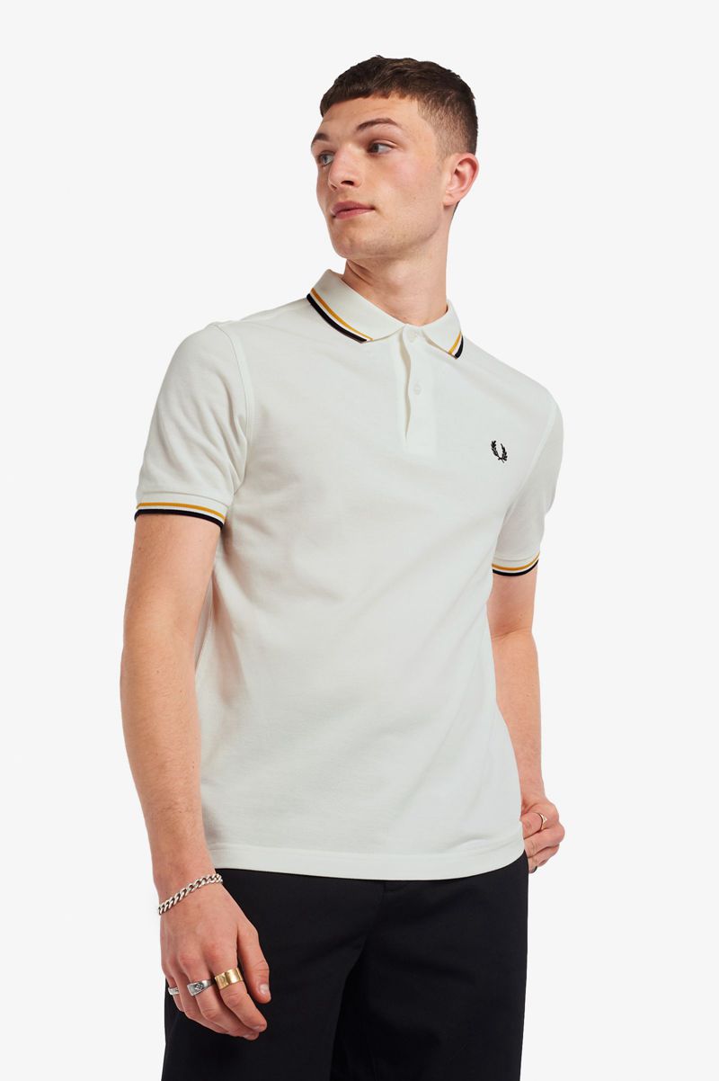 Men's Fred Perry M3600 Polo Shirts White | 8593607-NG