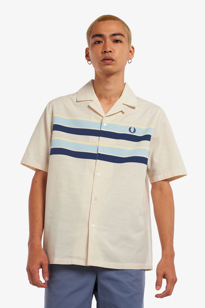 Men's Fred Perry M3851 Shirts White | 0238164-IG