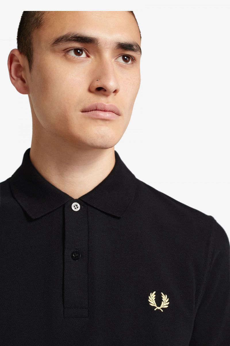 Men's Fred Perry M3 Polo Shirts Black | 5961308-NZ