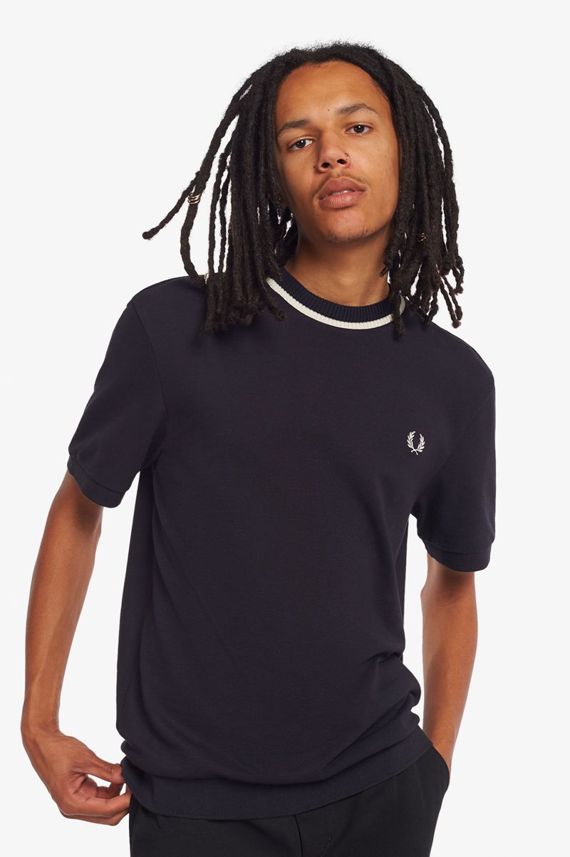 Men's Fred Perry M7 T-Shirts Navy | 3509178-JB