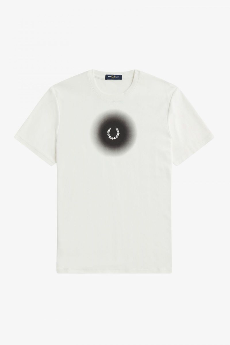 Men's Fred Perry Ombre Graphic T-Shirts White | 0743126-RK