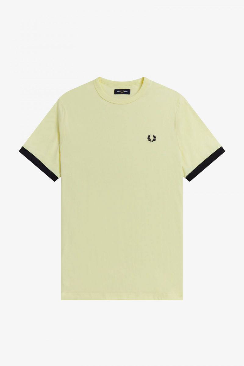 Men's Fred Perry Ringer T-Shirts Green | 2687431-MT