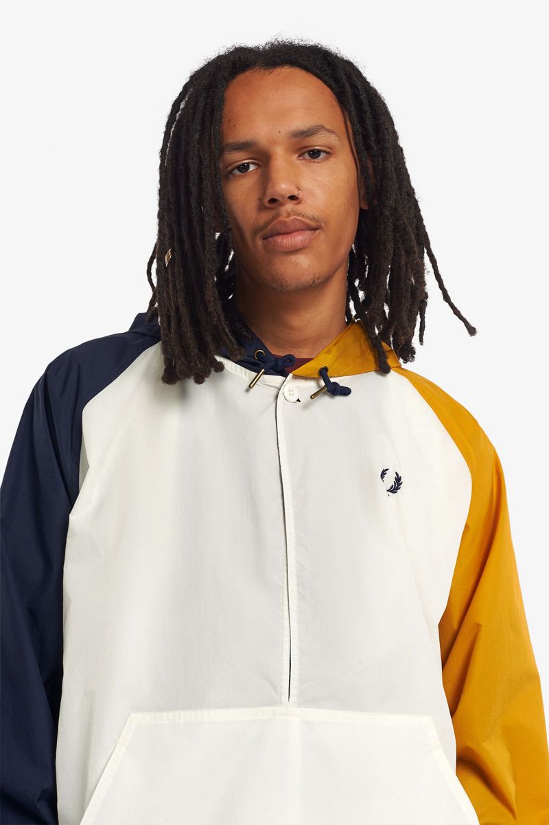 Men's Fred Perry Ripstop Windbreaker Jackets White | 5791603-TG