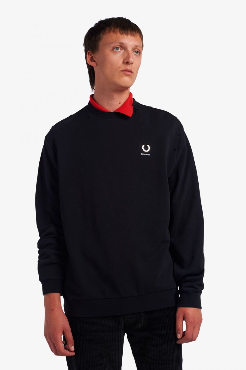 Men's Fred Perry SM1952 Sweatshirts Black | 0749832-JV