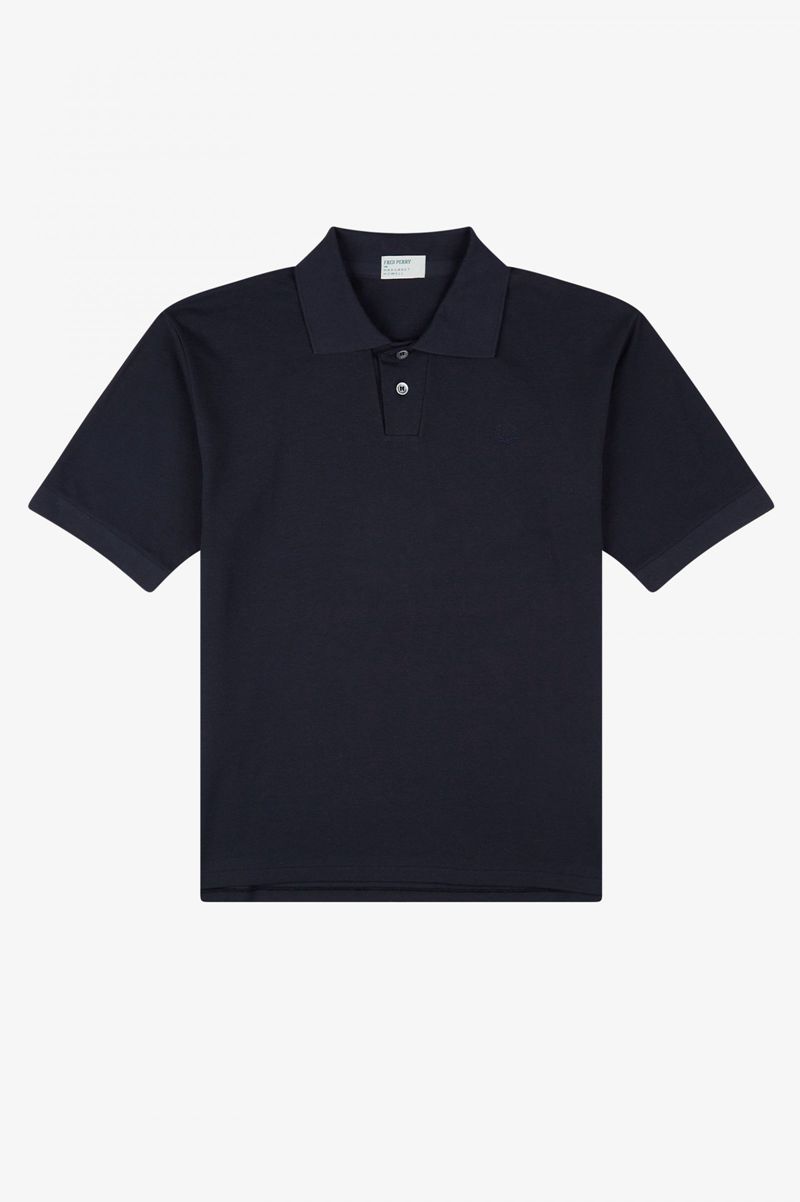 Men's Fred Perry SM6001 Polo Shirts Black Navy | 4725016-ZG