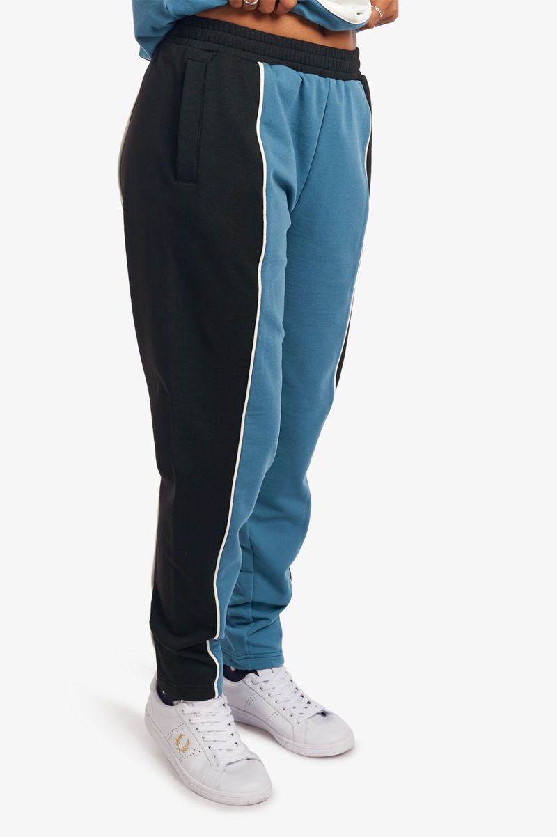 Women's Fred Perry Colour Block Sweat Pants Black | 1763820-RV