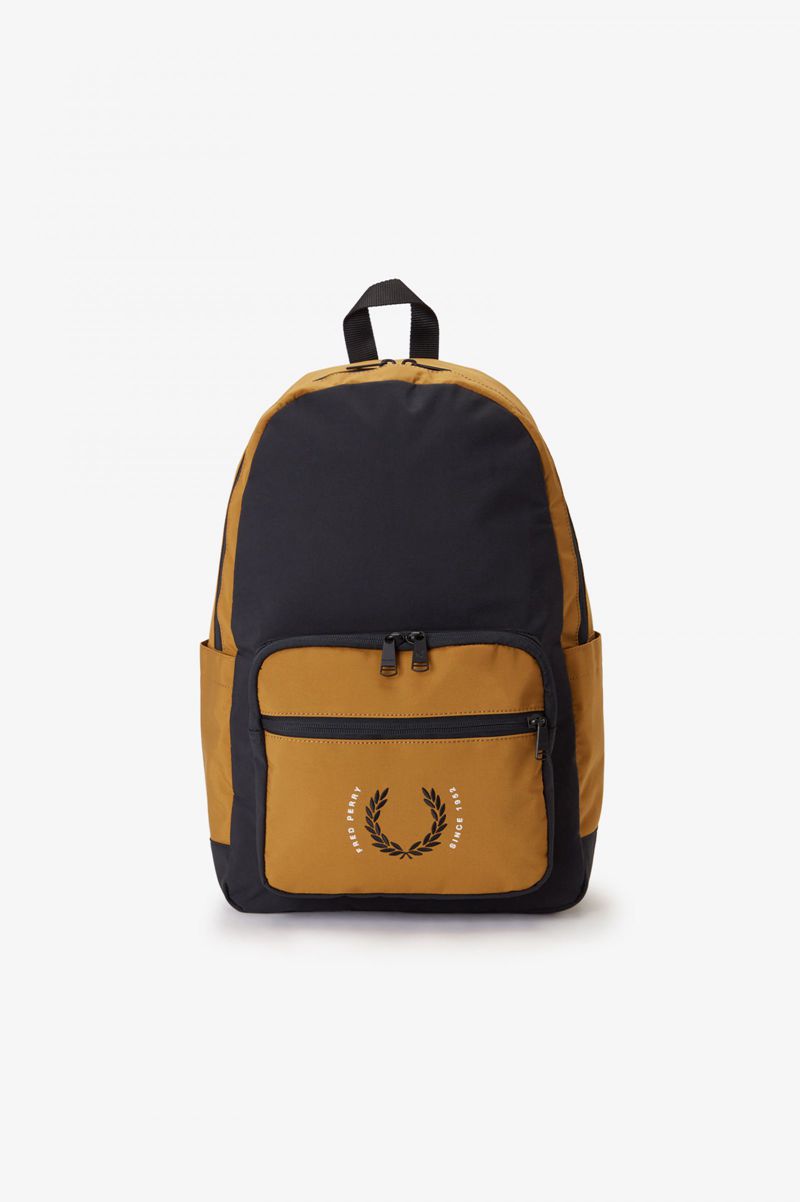 Women's Fred Perry Contrast Ripstop Backpack Black | 0689274-UC