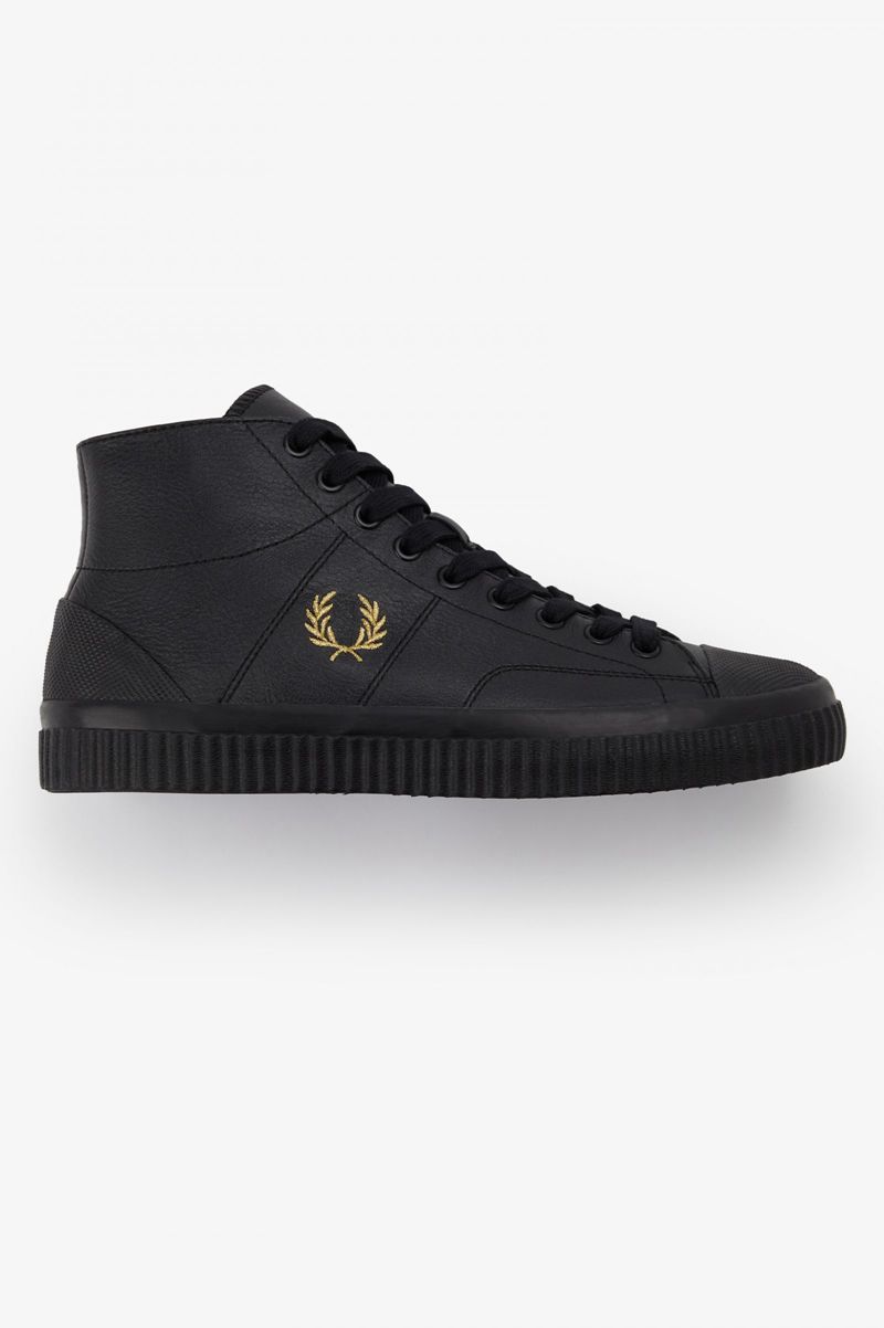 Women's Fred Perry Hughes Mid Shoes Black | 2643180-UX