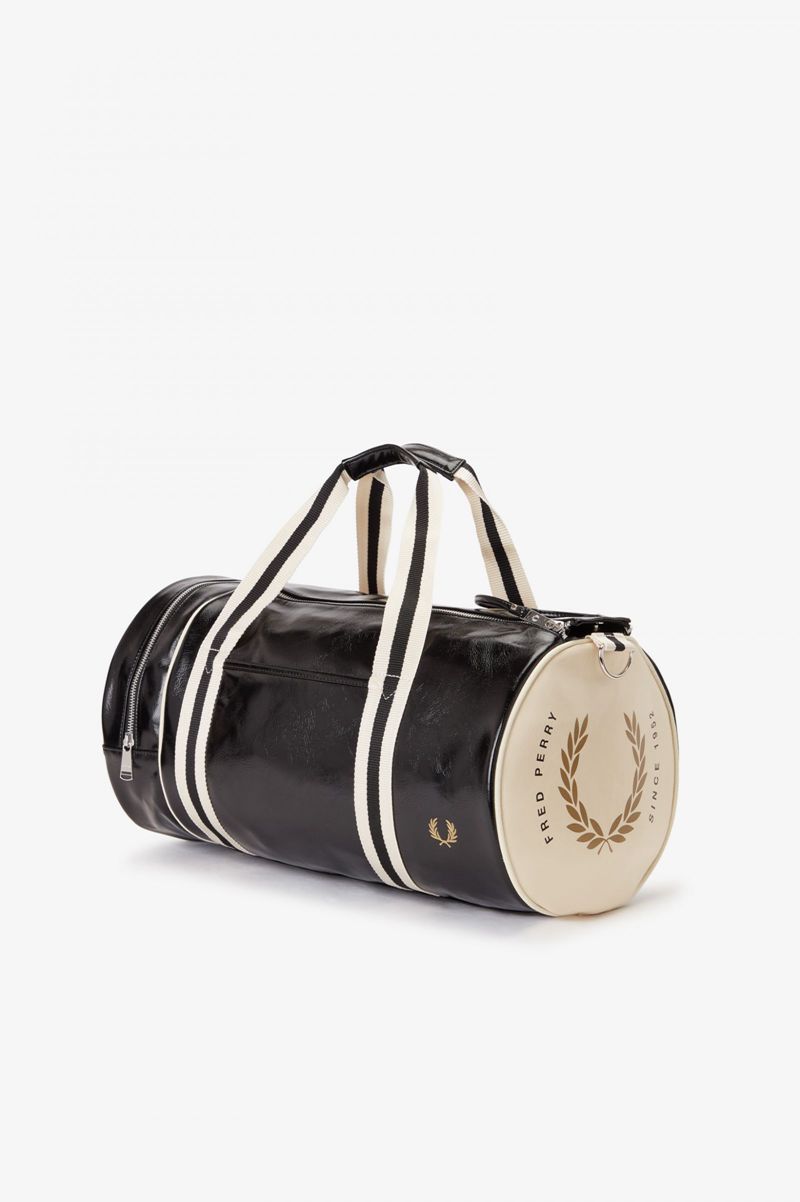 Women's Fred Perry Laurel Wreath Barrel Bags Black | 0792835-TX