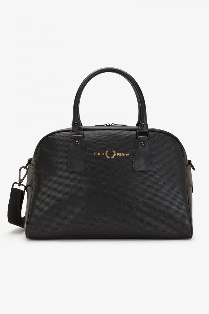 Women's Fred Perry Piqué Textured Grip Bags Black | 0836751-FS